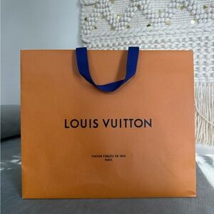 Louis Vuitton Tangerine Tote with Navy Handles